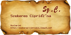 Szekeres Cipriána névjegykártya